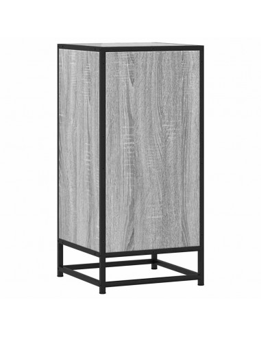 Credenza Grigio Sonoma 35,5x35x76 cm in Truciolato e Metallo