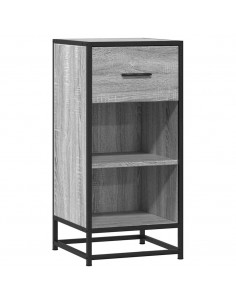 Credenza Grigio Sonoma 35,5x35x76 cm in Truciolato e Metallo