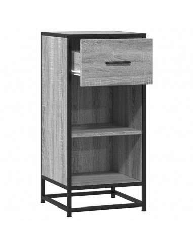 Credenza Grigio Sonoma 35,5x35x76 cm in Truciolato e Metallo