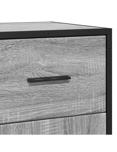 Credenza Grigio Sonoma 35,5x35x76 cm in Truciolato e Metallo