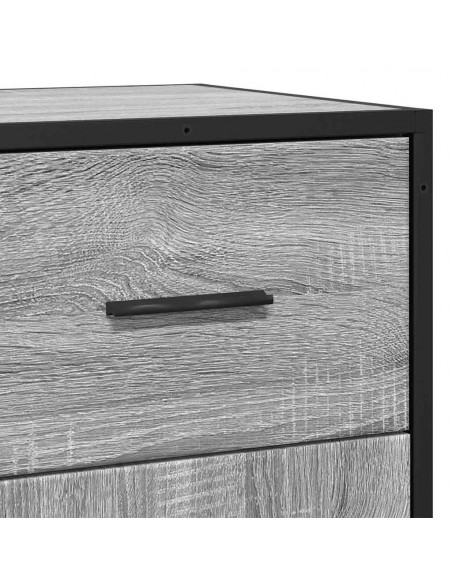 Credenza Grigio Sonoma 35,5x35x76 cm in Truciolato e Metallo