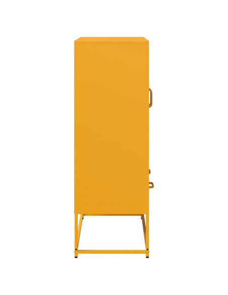 Credenza Giallo Senape 68x39x111,5 cm in Acciaio