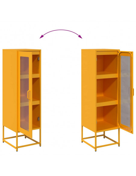 Credenza Giallo Senape 36x39x123 Acciaio Laminato Freddo