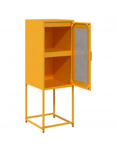Credenza Giallo Senape 36x39x107 cm Acciaio Laminato a Freddo