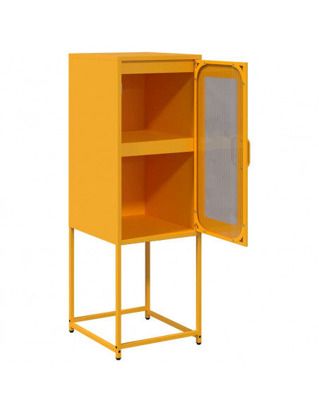 Credenza Giallo Senape 36x39x107 cm Acciaio Laminato a Freddo