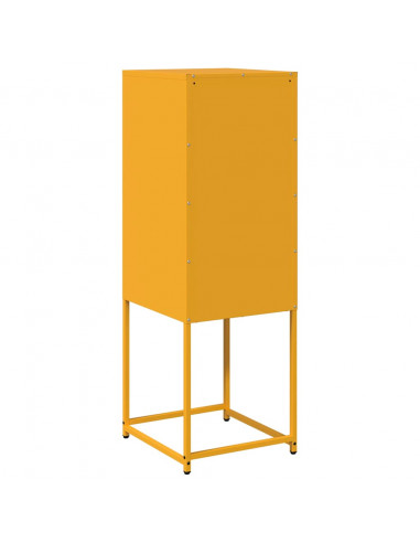 Credenza Giallo Senape 36x39x107 cm Acciaio Laminato a Freddo