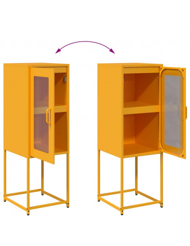 Credenza Giallo Senape 36x39x107 cm Acciaio Laminato a Freddo