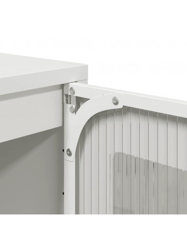 Credenza Bianca 68x39x111,5 cm Acciaio