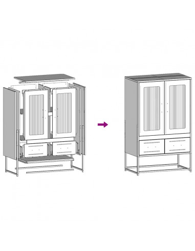 Credenza Bianca 68x39x111,5 cm Acciaio