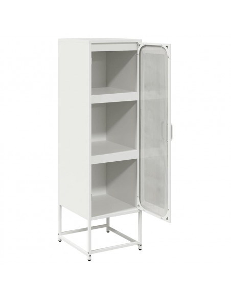 Credenza Bianca 36x39x123 cm Acciaio Laminato a Freddo