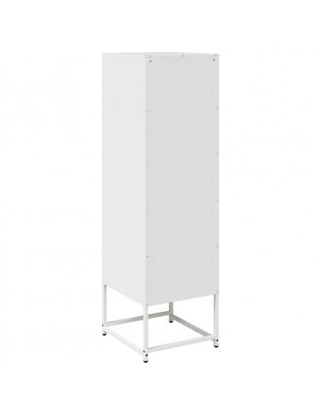 Credenza Bianca 36x39x123 cm Acciaio Laminato a Freddo