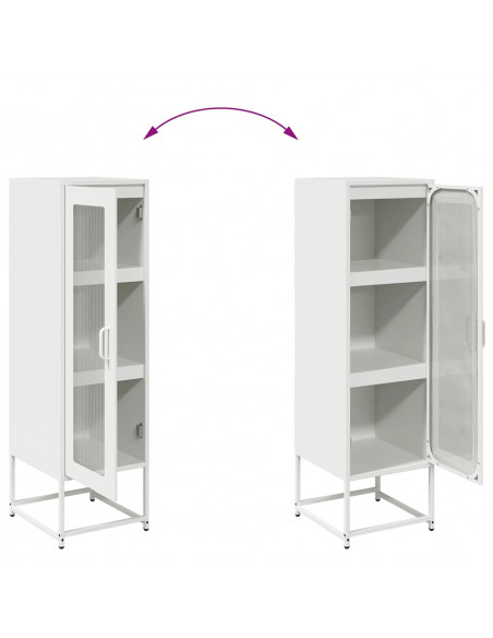 Credenza Bianca 36x39x123 cm Acciaio Laminato a Freddo