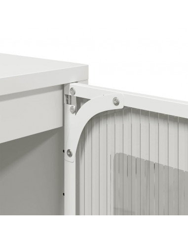 Credenza Bianca 36x39x123 cm Acciaio Laminato a Freddo