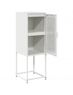 Credenza Bianca 36x39x107 cm in Acciaio Laminato a Freddo