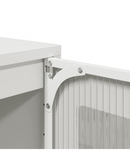 Credenza Bianca 36x39x107 cm in Acciaio Laminato a Freddo