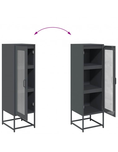 Credenza Antracite 36x39x123 cm Acciaio Laminato a Freddo