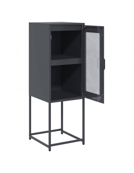 Credenza Antracite 36x39x107 cm in Acciaio Laminato a Freddo