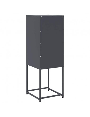 Credenza Antracite 36x39x107 cm in Acciaio Laminato a Freddo