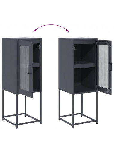 Credenza Antracite 36x39x107 cm in Acciaio Laminato a Freddo