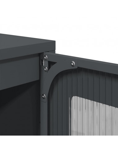 Credenza Antracite 36x39x107 cm in Acciaio Laminato a Freddo