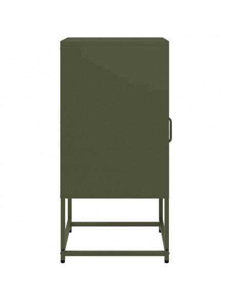 Comodino Verde Oliva 36x39x78 cm in Acciaio Laminato a Freddo