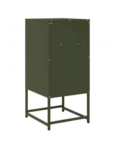 Comodino Verde Oliva 36x39x78 cm in Acciaio Laminato a Freddo