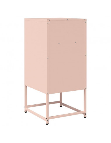 Comodino Rosa 36x39x78 cm in Acciaio Laminato a Freddo