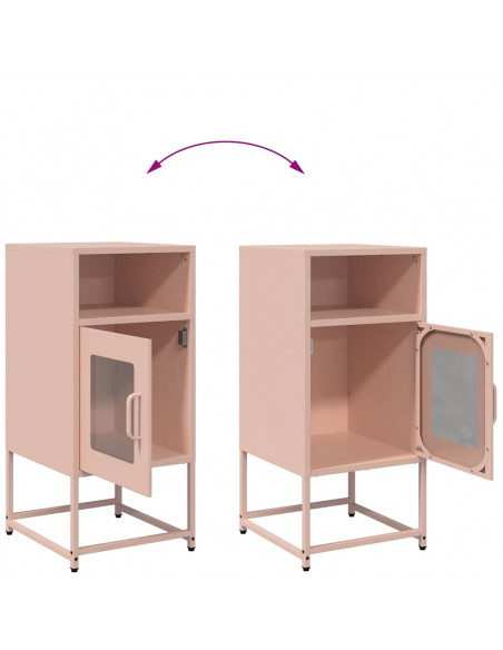 Comodino Rosa 36x39x78 cm in Acciaio Laminato a Freddo