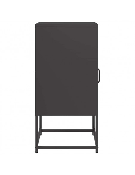 Comodino Nero 36x39x78 cm in Acciaio Laminato a Freddo