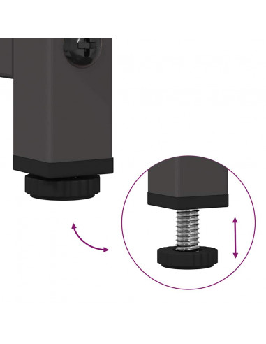 Comodino Nero 36x39x78 cm in Acciaio Laminato a Freddo