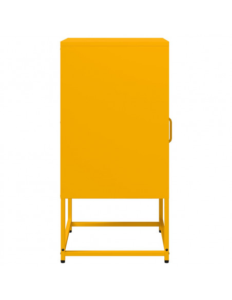 Comodino Giallo Senape 36x39x78 cm in Acciaio Laminato a Freddo