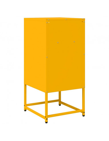 Comodino Giallo Senape 36x39x78 cm in Acciaio Laminato a Freddo