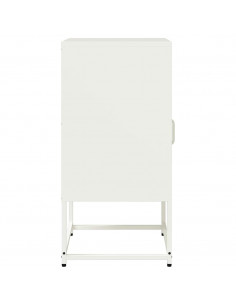 Comodino Bianco 36x39x78 cm in Acciaio Laminato a Freddo