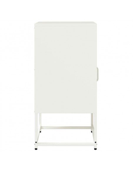 Comodino Bianco 36x39x78 cm in Acciaio Laminato a Freddo