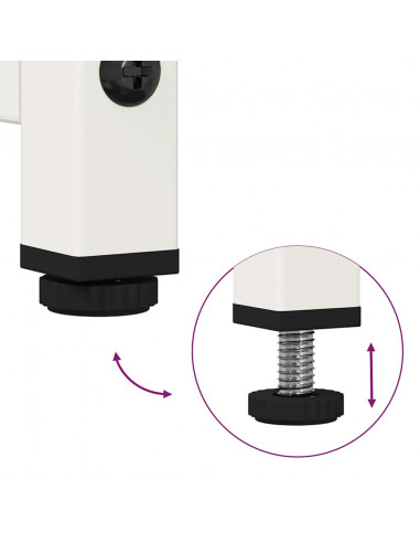 Comodino Bianco 36x39x78 cm in Acciaio Laminato a Freddo