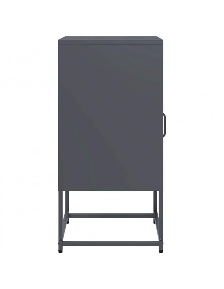 Comodino Antracite 36x39x78 cm in Acciaio Laminato a Freddo