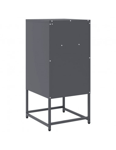 Comodino Antracite 36x39x78 cm in Acciaio Laminato a Freddo