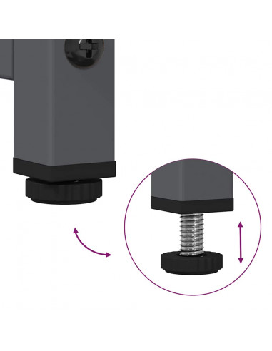 Comodino Antracite 36x39x78 cm in Acciaio Laminato a Freddo