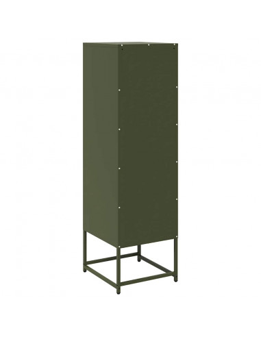 Credenza Verde Oliva 36x39x123 cm Acciaio Laminato a Freddo