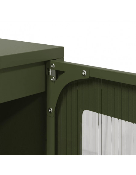 Credenza Verde Oliva 36x39x123 cm Acciaio Laminato a Freddo