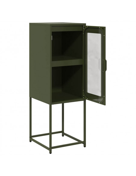 Credenza Verde Oliva 36x39x107 cm in Acciaio Laminato a Freddo