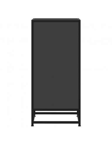 Credenza Rovere Nera 35,5x35x76 cm in Truciolato e Metallo