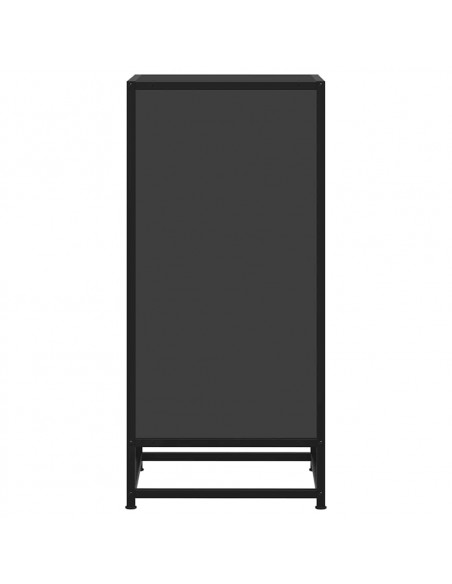 Credenza Rovere Nera 35,5x35x76 cm in Truciolato e Metallo
