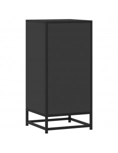 Credenza Rovere Nera 35,5x35x76 cm in Truciolato e Metallo