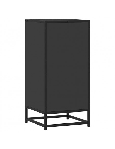 Credenza Rovere Nera 35,5x35x76 cm in Truciolato e Metallo