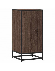 Credenza Rovere Marrone 35,5x35x76 cm in Truciolato e Metallo