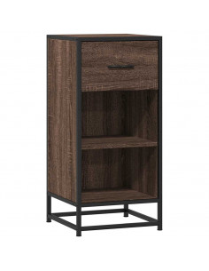 Credenza Rovere Marrone 35,5x35x76 cm in Truciolato e Metallo