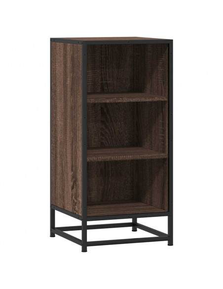 Credenza Rovere Marrone 35,5x35x76 cm in Truciolato e Metallo