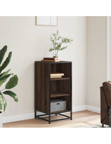 Credenza Rovere Marrone 35,5x35x76 cm in Truciolato e Metallo
