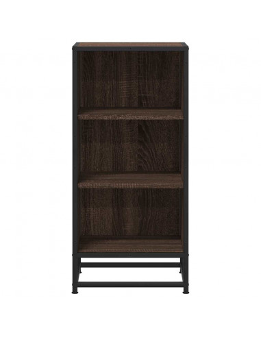 Credenza Rovere Marrone 35,5x35x76 cm in Truciolato e Metallo